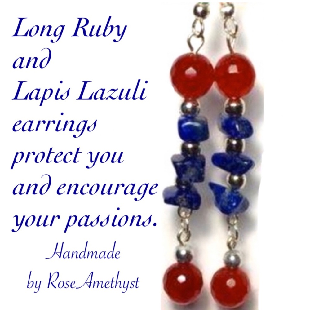 Ruby & Lapis Lazuli Earrings
